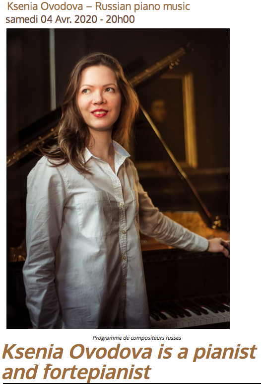 Page Internet. Atelier Marcel Hastir. Ksenia Ovodova – Russian piano music. 2020-04-04
